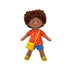 Stoff samlefigur med skreddersydd design og logo