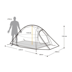 Superlett telt, lysegrått