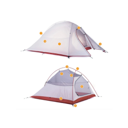 Superlett telt, lysegrått