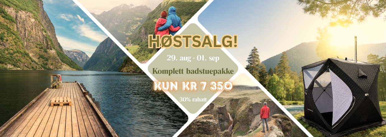 H�stsalg 30% rabatt b�rbar badstue, saunatelt, saunaovn, friluftsutstyr, camping