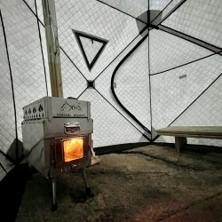 Brbar saunatelt, isfisk telt