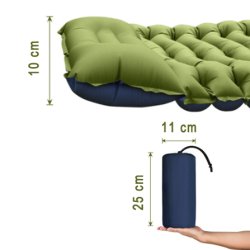 Selvoppblsbart Liggeunderlag  Ekstra Bredt og Tykt med Knapper p Siden